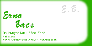 erno bacs business card