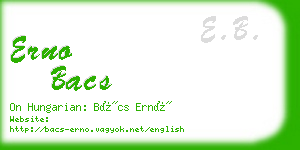 erno bacs business card